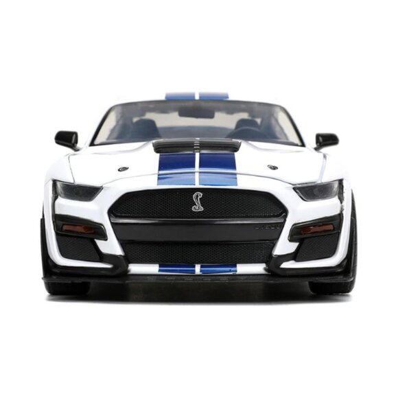 Jada Toys Bigtime Muscle 1:24 2020 Ford Mustang Shelby GT500 Die-cast Car Blue W - Picture 4 of 4